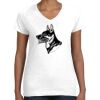 Women's Fine Jersey V-Neck Tee Thumbnail